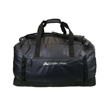 Упаковываемая всепогодная спортивная сумка с откидными ремнями для рюкзака, черная
