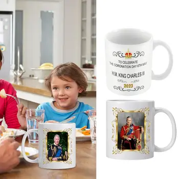 Чашка для чая King Charles III Памятная Кружка для горячего кофе Charles 350 мл Кофейная Кружка King Cup Керамический Политический Подарок 2023 Года Королю Англии