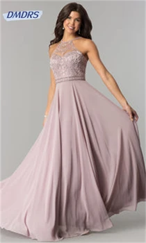 Элегантное платье в пол, кружевное платье с аппликацией, современные платья подружек невесты без спинки, простое платье подружки невесты длиной до щиколоток, Vestido De
